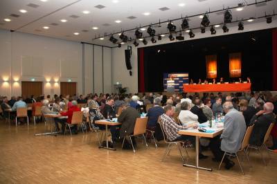 Die Rmerhalle war im CDU-Design dekoriert.